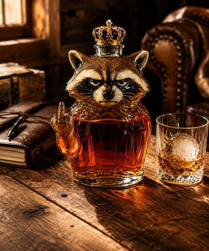 Botella de Whisky — Edición Raccoon Rebelde