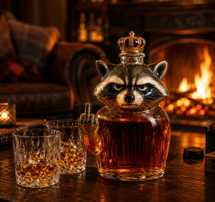 Botella de Whisky — Edición Raccoon Rebelde