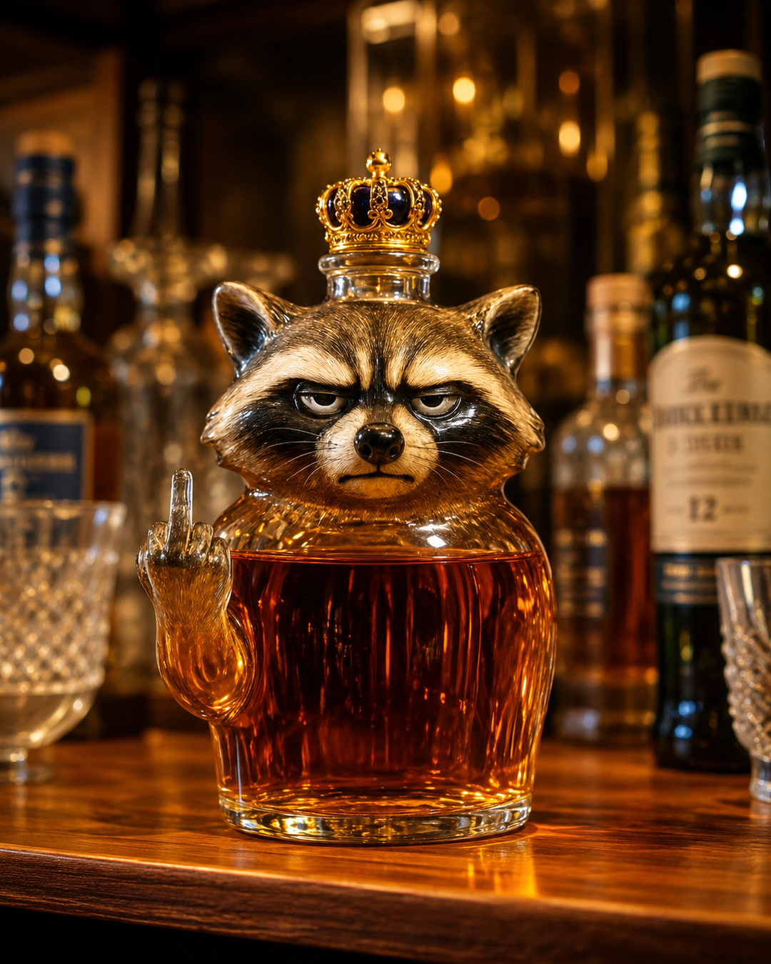 Botella de Whisky — Edición Raccoon Rebelde