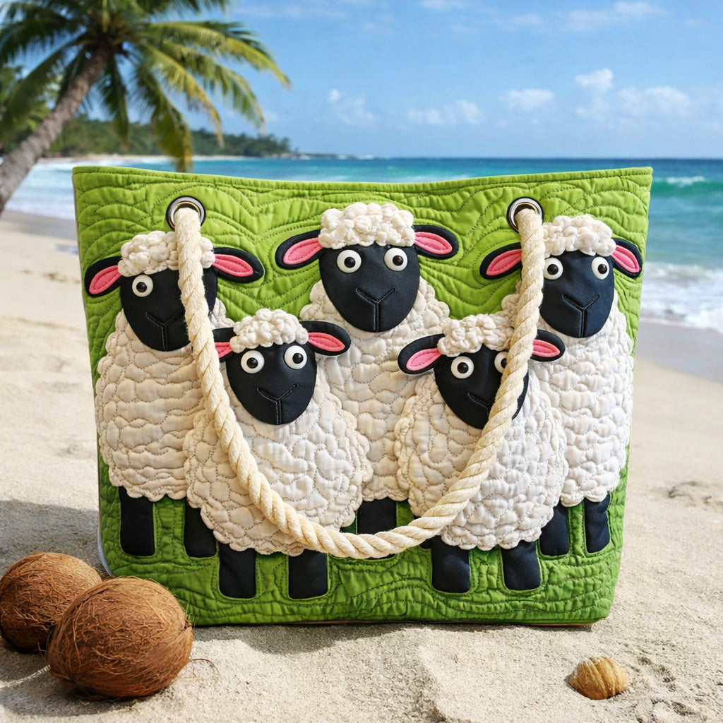 Bolsa de Playa Acolchada Cielo de Ovejas