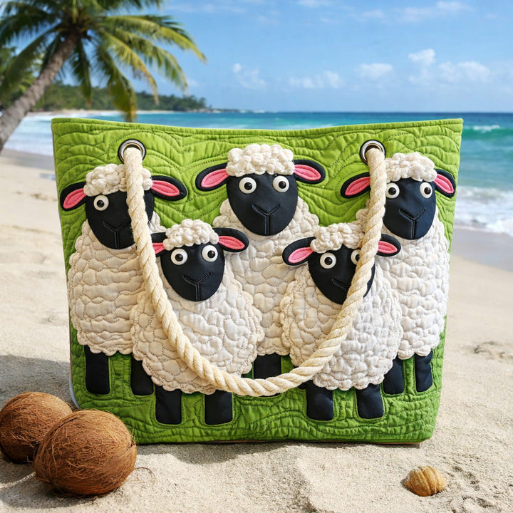 Bolsa de Playa Acolchada Cielo de Ovejas