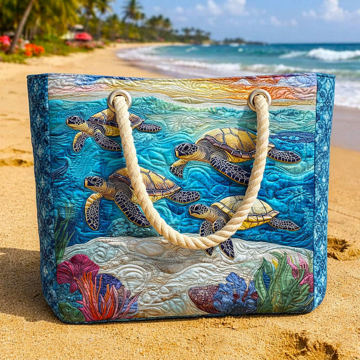 Bolsa de Playa Acolchada Tortuga de Mar