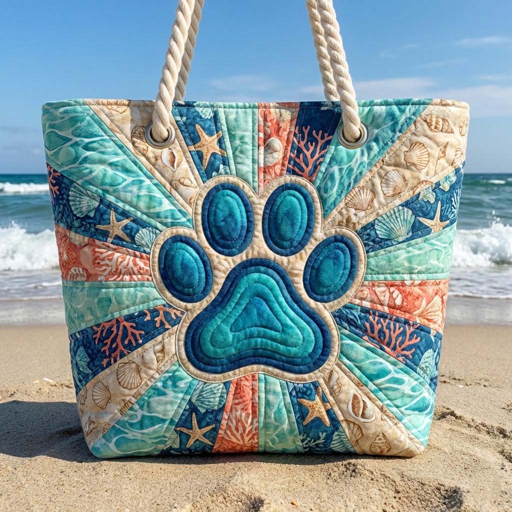 Bolso de Playa Acolchado con Estampado