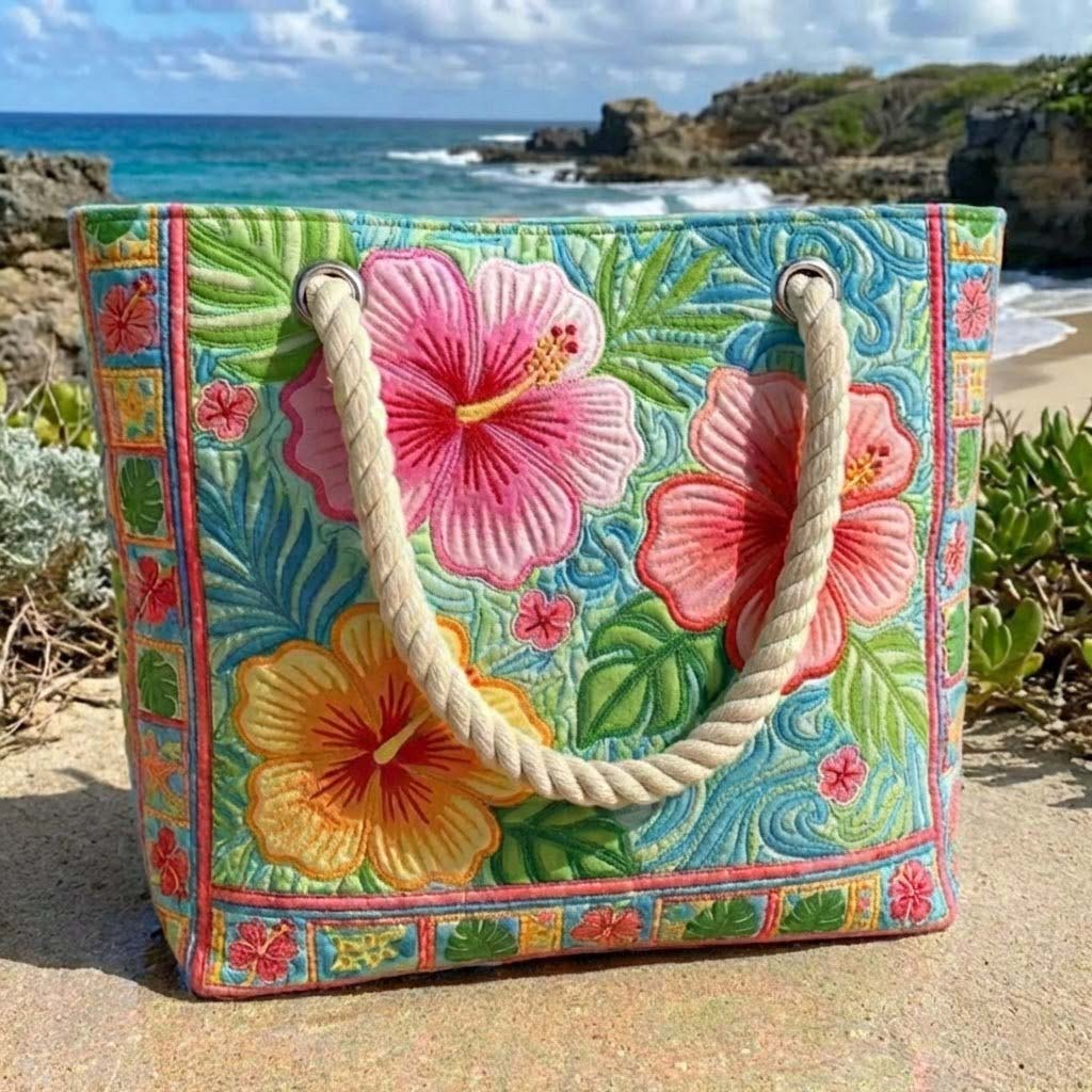 Bolsa de Playa Acolchada Vibras Tropicales