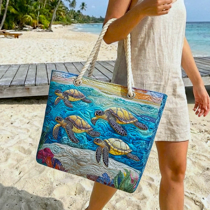 Bolsa de Playa Acolchada Tortuga de Mar
