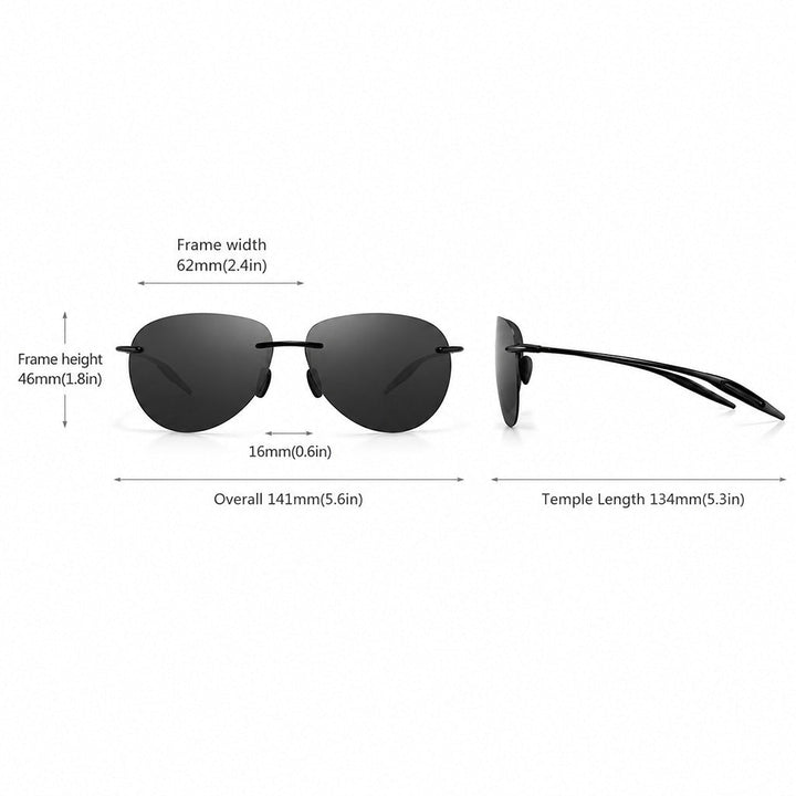 AeroLite Round Rimless Polarized Sunglasses - UV400