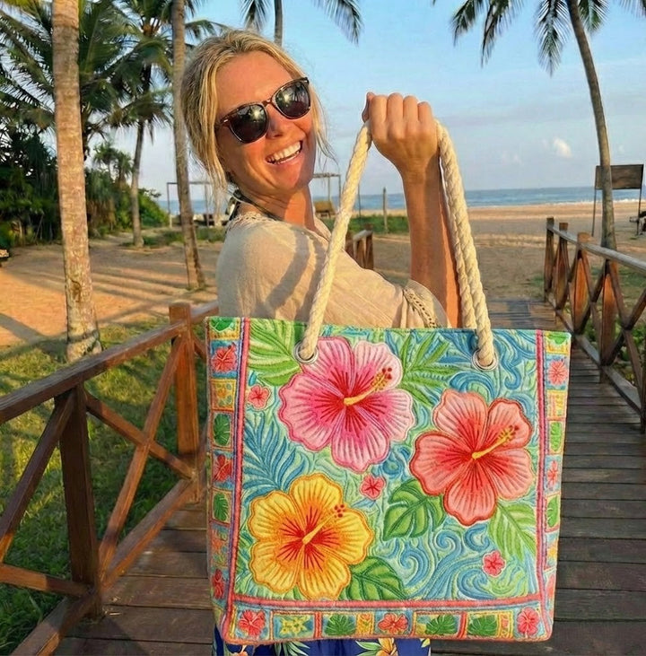 Bolsa de Playa Acolchada Vibras Tropicales